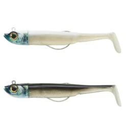 COMBO Leurres Souples Shad Texan ANCHO 120 50g Dos Noir/dos Blanc PĂȘche En Mer