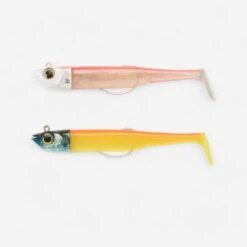 COMBO Leurres Souples Shad Texan ANCHO 120 50g Rose Fluo/ Orange PĂȘche En Mer