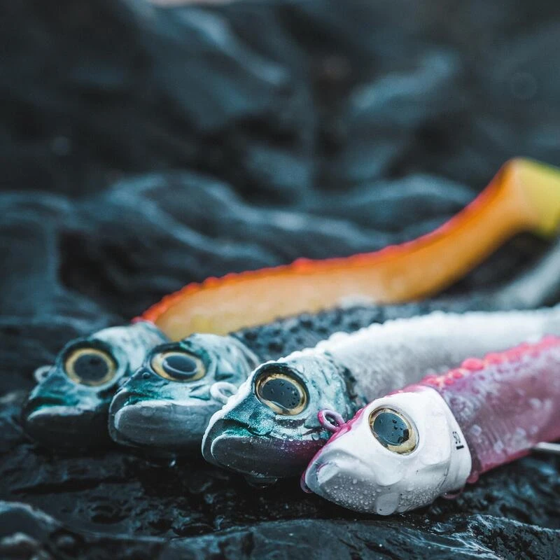 COMBO Leurres Souples Shad Texan ANCHO 120 50g Rose Fluo/ Orange PĂȘche En Mer â Image 6