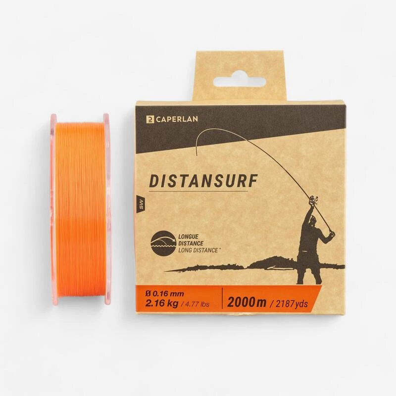 Fil PĂȘche En Surfcasting Orange DISTANSURF 16/100