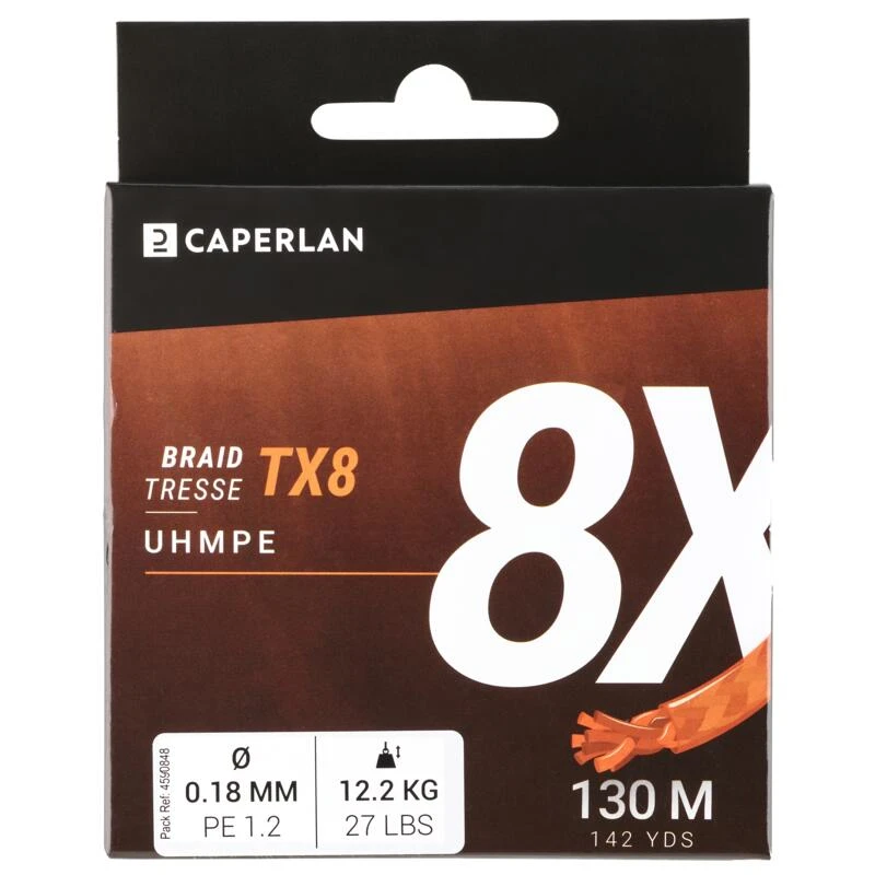 TRESSE PECHE AUX LEURRES TX8 ORANGE 130M â Image 3