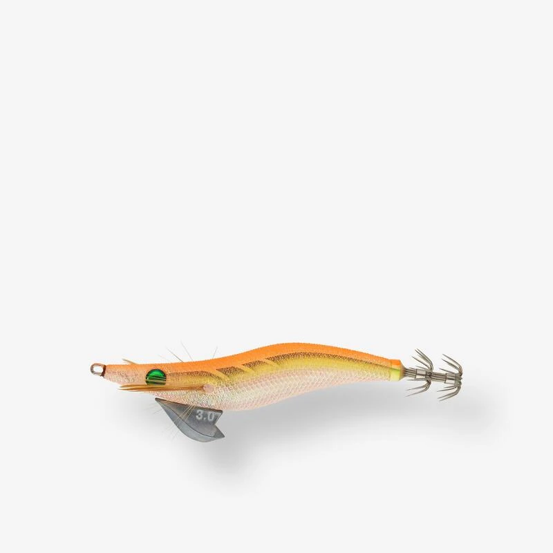Turlutte Coulante Shallow EBIKA 3.0/120 Orange Fluo PĂȘche Des Seiches/calamars