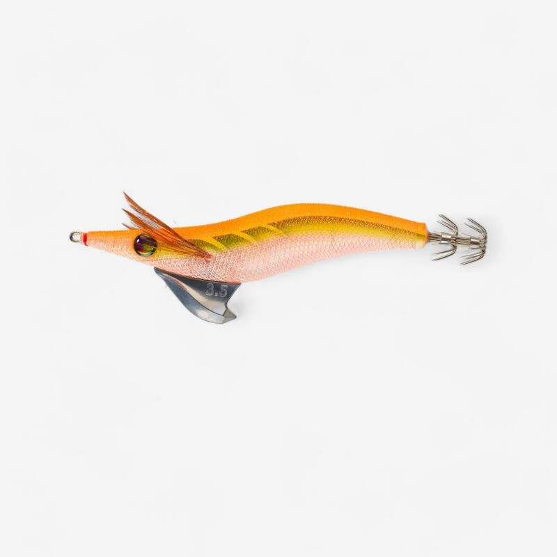 Turlutte Coulante Shallow EBIKA 3.5/135 Orange Fluo PĂȘche Seiches/calamars