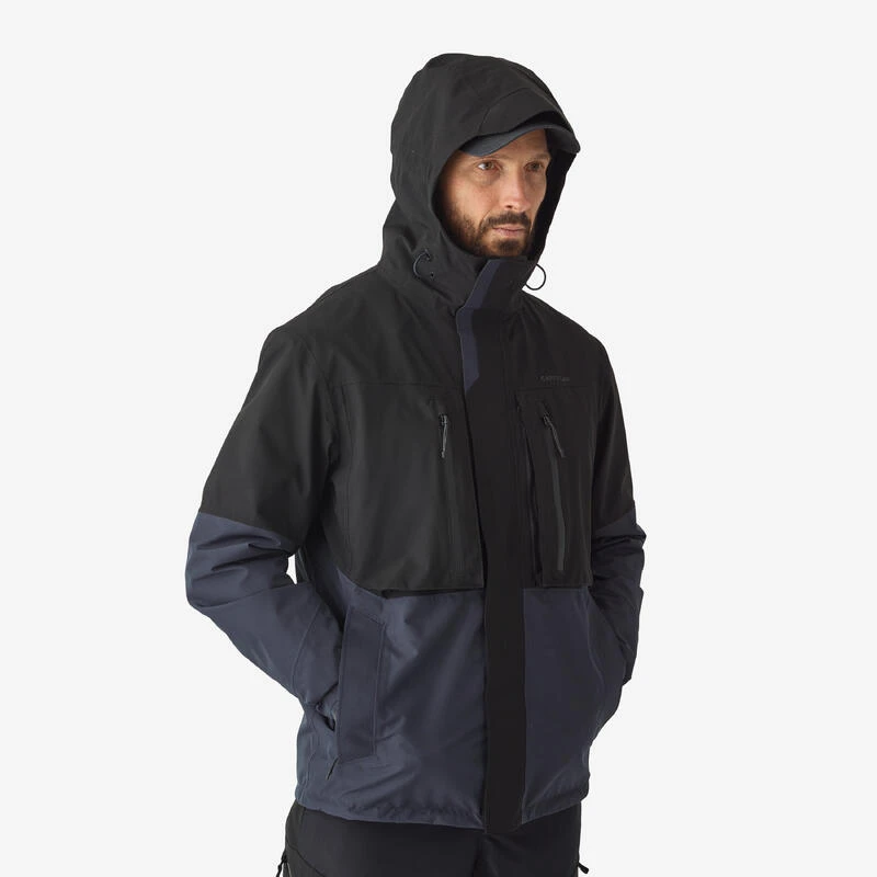 Veste De Pêche Imperméable Homme - FJ 500 WPF Grise Et Noir – Image 3