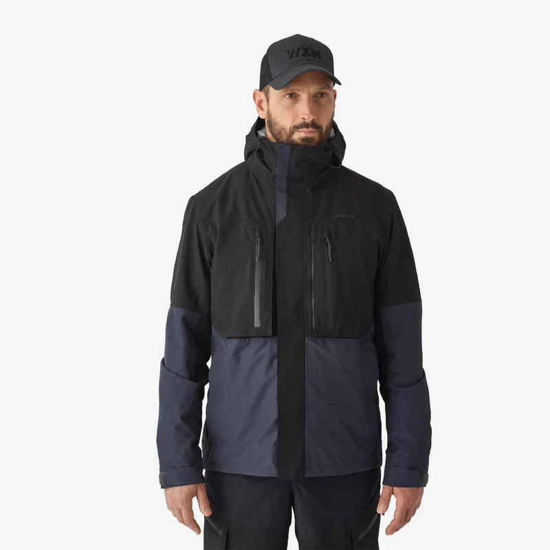 Veste De Pêche Imperméable Homme - FJ 500 WPF Grise Et Noir
